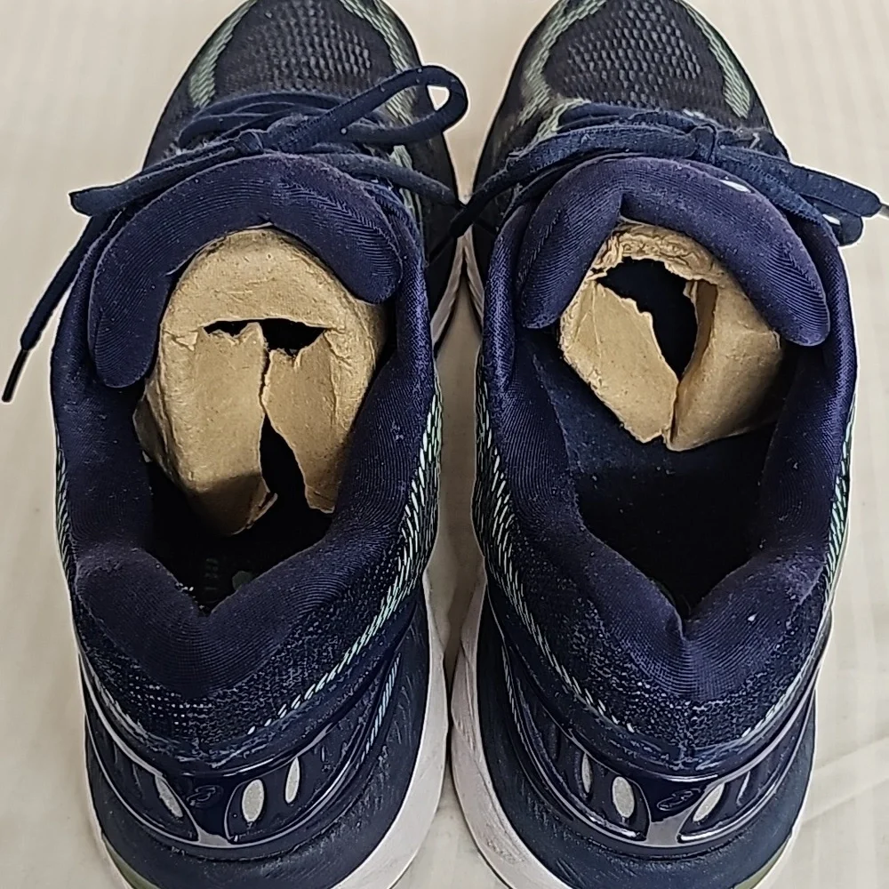 Asics Women's Navy and Aqua Running Sneakers